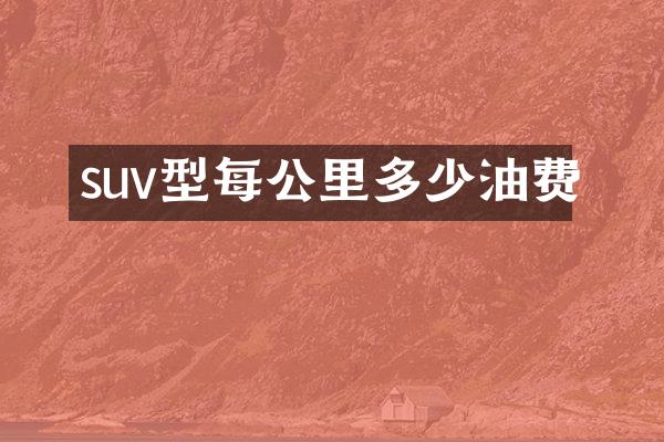 suv型每公里多少油费