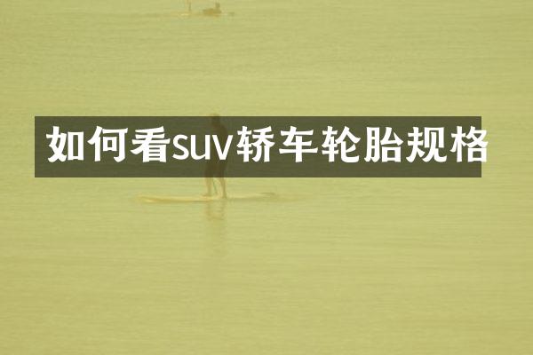 如何看suv轿车轮胎规格
