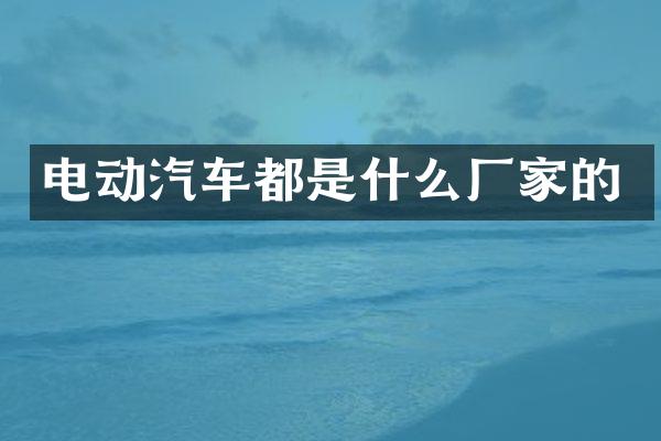 电动汽车都是什么厂家的