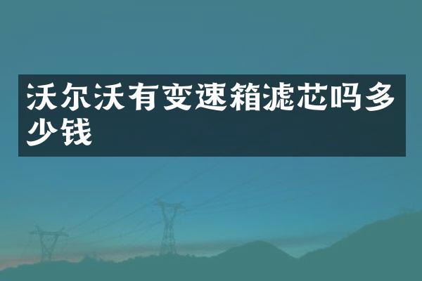 沃尔沃有变速箱滤芯吗多少钱