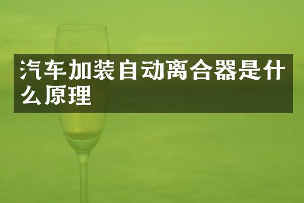 汽车加装自动离合器是什么原理