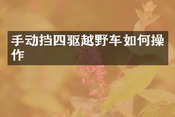 手动挡四驱越野车如作