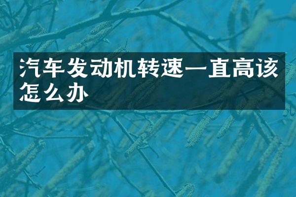 汽车发动机转速一直高该怎么办