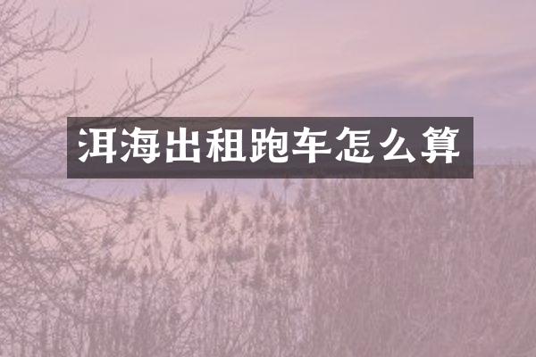 洱海出租跑车怎么算