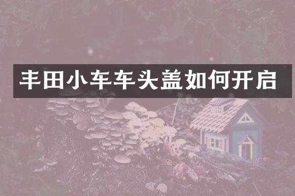 丰田小车车头盖如何开启