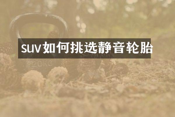suv如何挑选静音轮胎