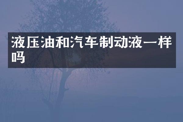 液压油和汽车制动液一样吗