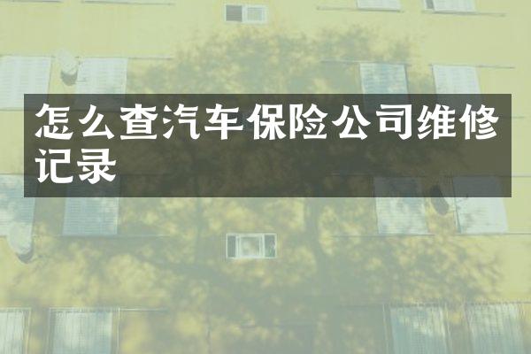 怎么查汽车保险公司维修记录