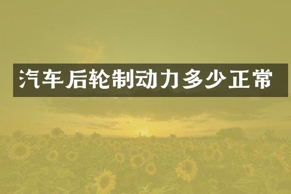 汽车后轮制动力多少正常