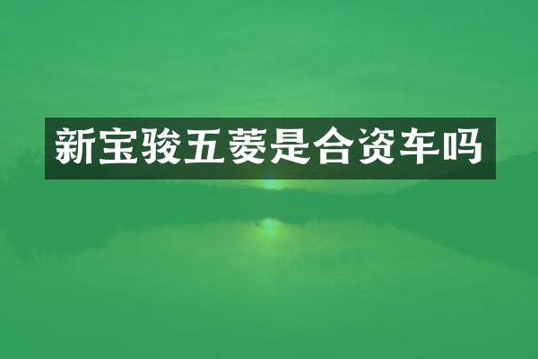 新宝骏五菱是合资车吗