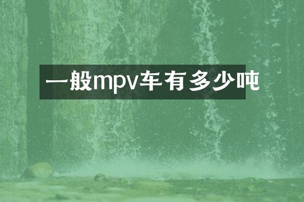 一般mpv车有多少吨