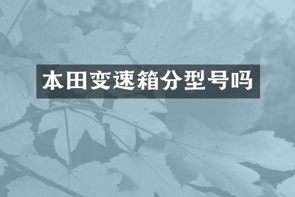本田变速箱分型号吗