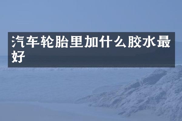 汽车轮胎里加什么胶水最好