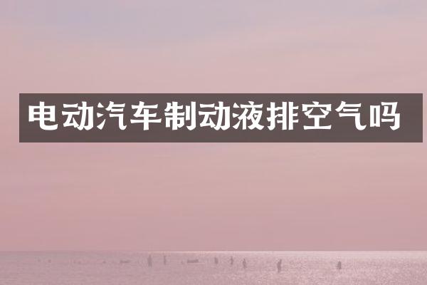 电动汽车制动液排空气吗