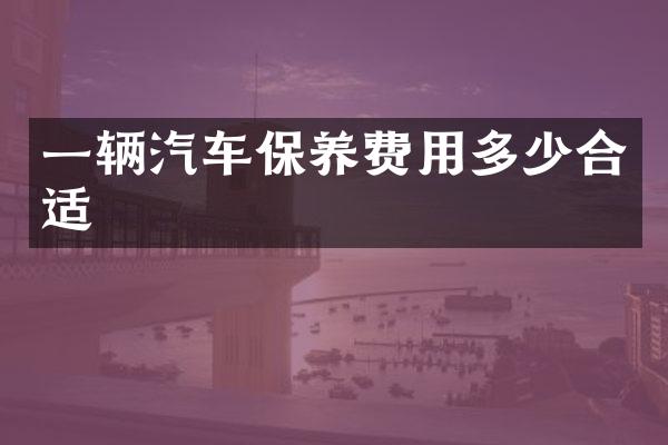 一辆汽车保养费用多少合适