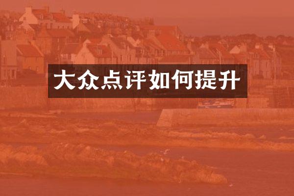 大众点评如何提升