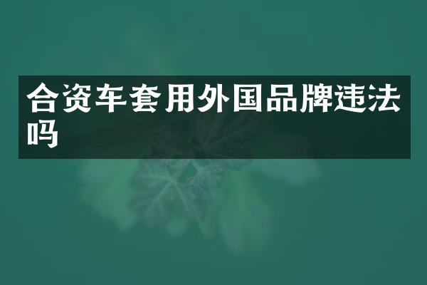 合资车套用外国品牌违法吗