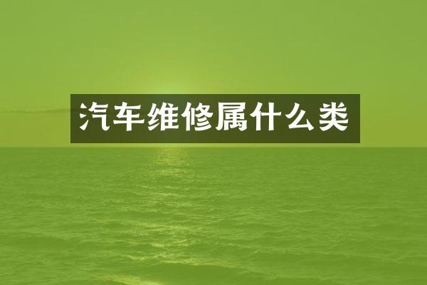 汽车维修类