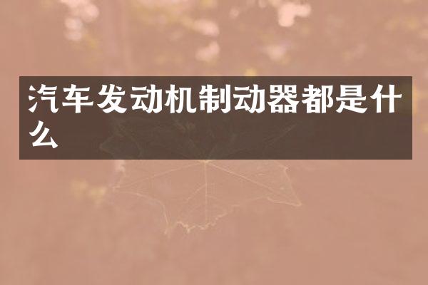 汽车发动机制动器都是什么