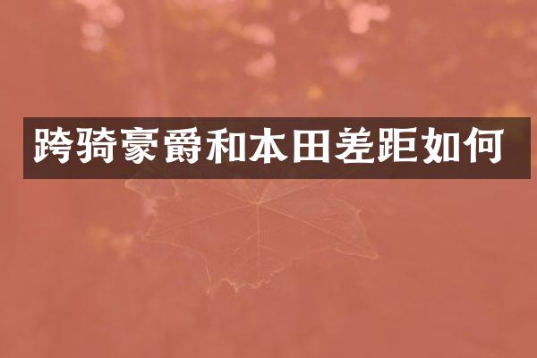 跨骑豪爵和本田差距如何