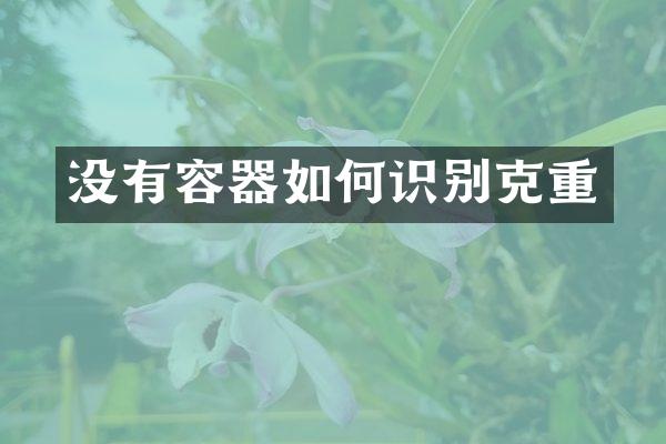 没有容器如何识别克重