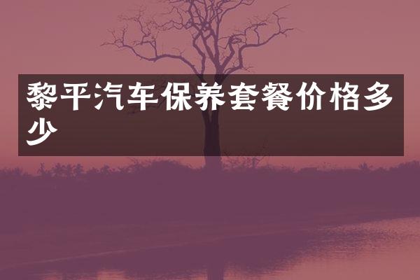 黎平汽车保养套餐价格多少