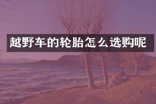 越野车的轮胎怎么选购呢