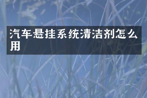 汽车悬挂系统清洁剂怎么用