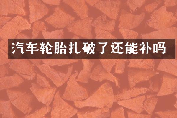 汽车轮胎扎破了还能补吗
