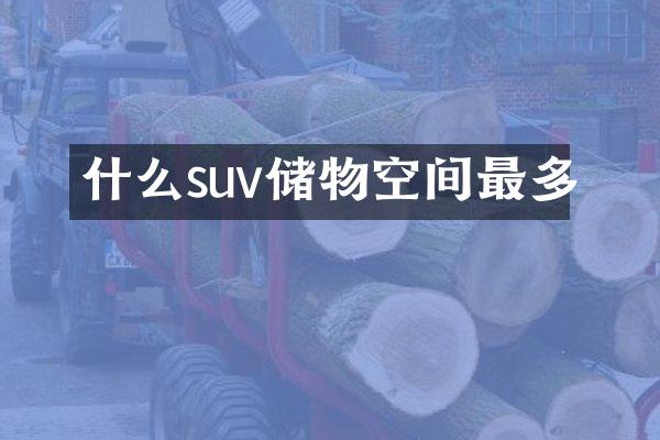 什么suv储物空间最多