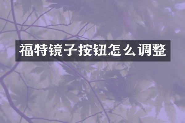 福特镜子按钮怎么调整