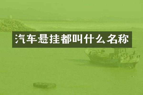 汽车悬挂都叫什么名称
