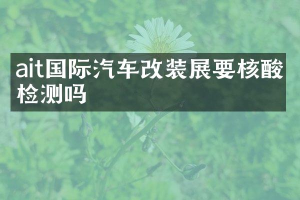 ait国际汽车改装展要核酸检测吗