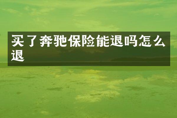 买了奔驰保险能退吗怎么退