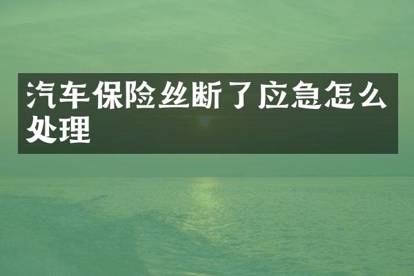 汽车保险丝断了应急怎么处理