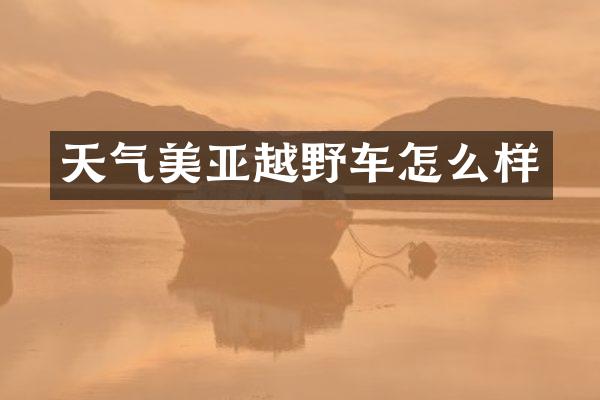 天气美亚越野车怎么样