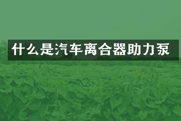 什么是汽车离合器助力泵
