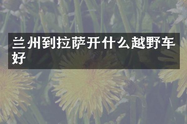 兰州到拉萨开什么越野车好
