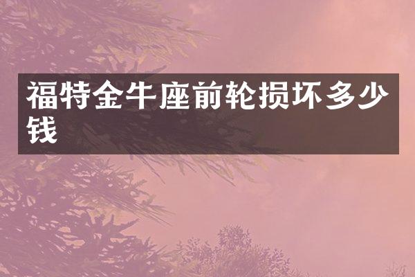 福特金牛座前轮损坏多少钱