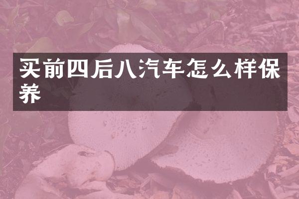 买前四后八汽车怎么样保养