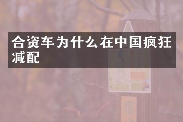 合资车为什么在中国疯狂减配