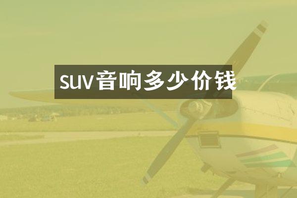 suv音响多少价钱