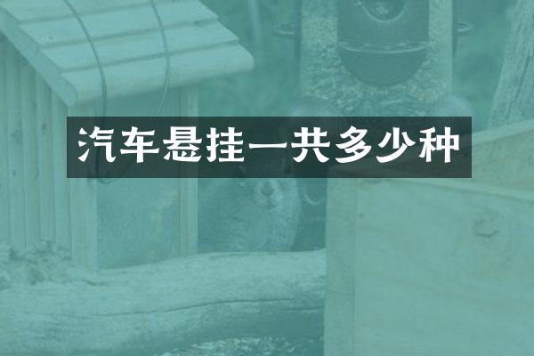 汽车悬挂一共多少种