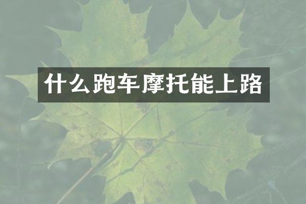 什么跑车摩托能上路