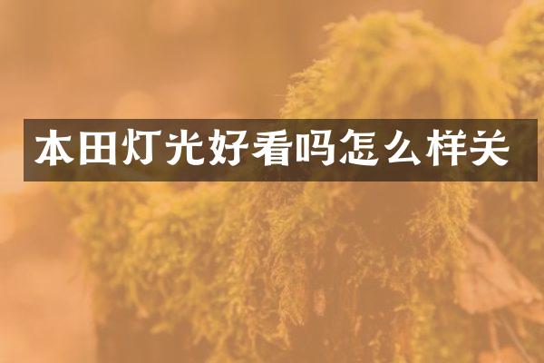 本田灯光好看吗怎么样关