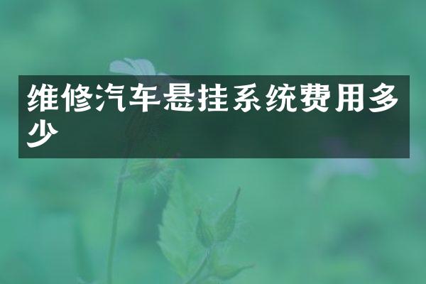 维修汽车悬挂系统费用多少