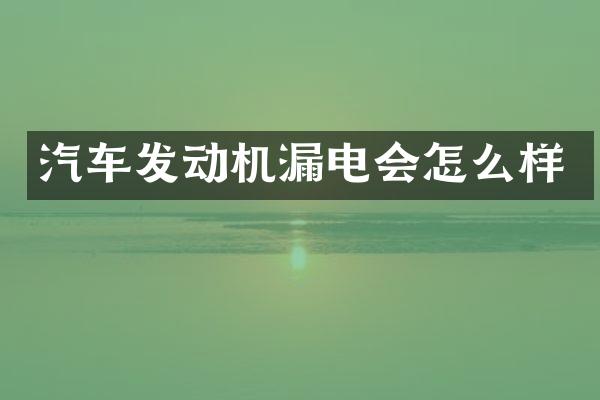 汽车发动机漏电会怎么样