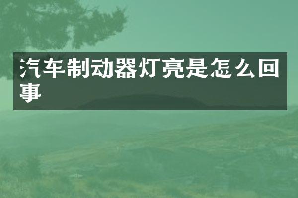 汽车制动器灯亮是怎么回事