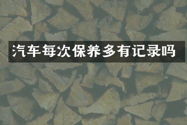 汽车每次保养多有记录吗