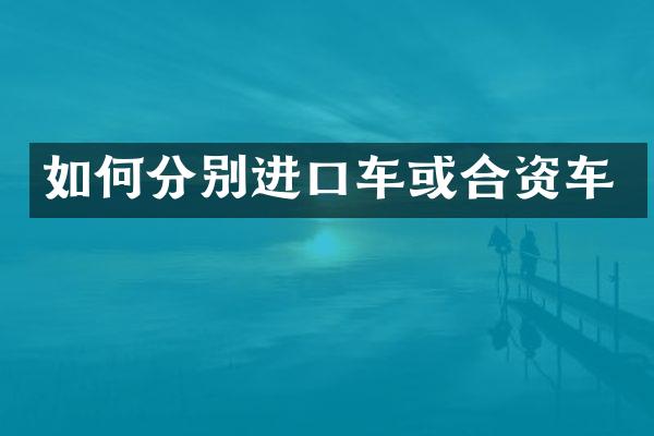 如何分别进口车或合资车